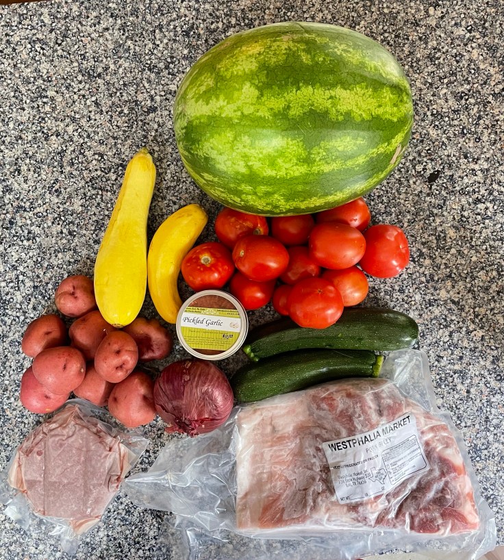 Fresh Produce From The Farmers Market: Frits and Vegetables and Meats…Oh My! Garden To Table&nbsp;Baby!