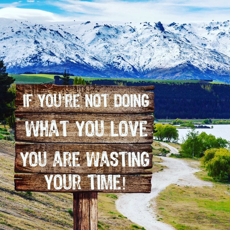 If You’re Not Doing What You Love Then You Are Wasting Your Time!